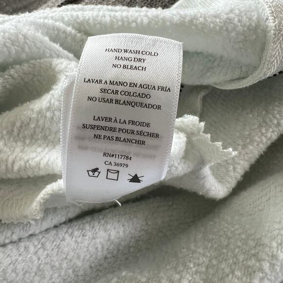 RAILS Women's White Gray Sweatshirt Sz M Leopard Print Zipper Detail Flawed - Picture 5 of 6